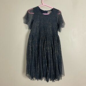 Creamie dress gold dot total eclipse blue